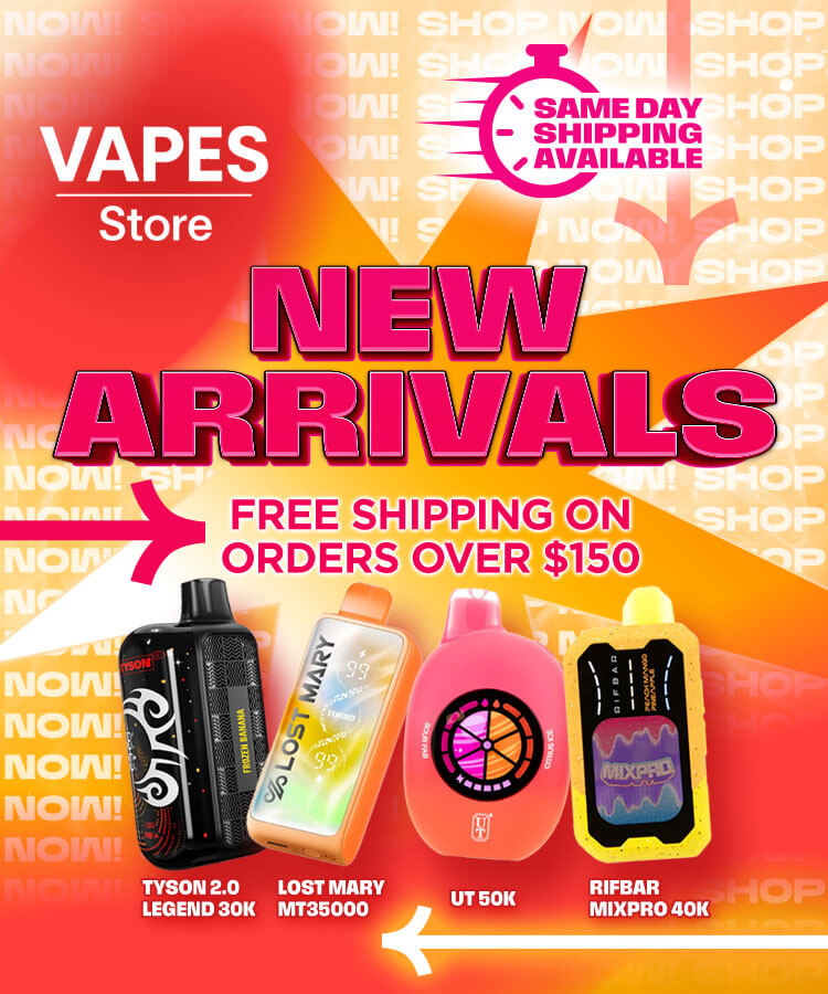 Vapes Store NEW ARRIVALS MOBILE Banner 2800x1000